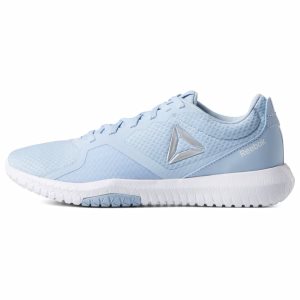 Reebok Flexagon Force Trainingsschuhe Damen - Blau/Silber/Blau - DE 431-LVZ